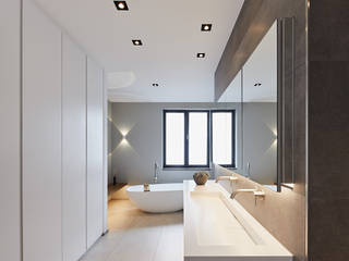 Exklusives Einfamilienhaus im Bauhausstil, Philip Kistner Fotografie Philip Kistner Fotografie Modern Bathroom