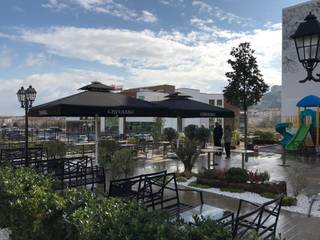 CHİVASSO CAFE ŞEMSİYESİ, Akaydın şemsiye Akaydın şemsiye Tropische Einkaufscenter Aluminium/Zink Schwarz