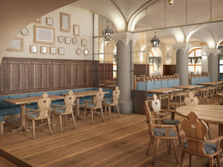 Brauereigaststätte, renderslot renderslot Commercial spaces Wood Wood effect
