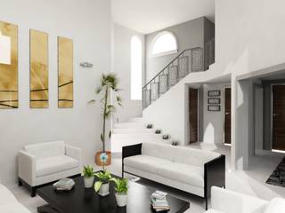 GRIS, OLLIN ARQUITECTURA OLLIN ARQUITECTURA Living room Wood-Plastic Composite Grey