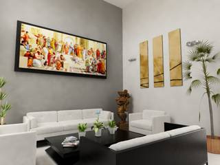 GRIS, OLLIN ARQUITECTURA OLLIN ARQUITECTURA Modern living room Wood-Plastic Composite Grey