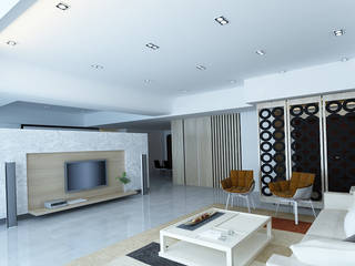 project-3002 , YU SPACE DESIGN YU SPACE DESIGN Modern Living Room Marble White