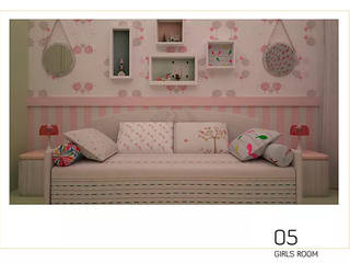 Habitación Infantil, Cristina Lobo Cristina Lobo 地中海スタイルの 寝室 ピンク