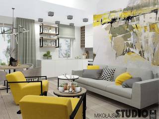 Na żółto, MIKOŁAJSKAstudio MIKOŁAJSKAstudio Modern living room