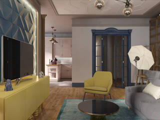 Colorful experiment, Artichok Design Artichok Design Eclectic style living room Yellow