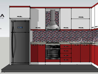 SEVİNÇ HANIMIN KIRMIZI MUTFAK HAYALİ GERÇEK OLDU, Damla Yapı Teknik Damla Yapı Teknik Modern kitchen Wood Wood effect