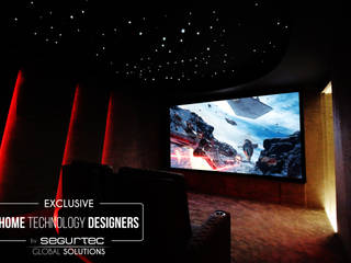 Sala de Cinema 5 lugares, HOME Technology Designers HOME Technology Designers Salas de entretenimiento de estilo minimalista