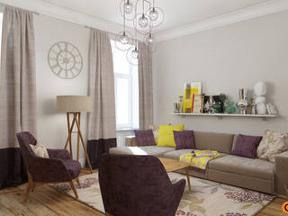 Вдохновение творчеством, Artichok Design Artichok Design Scandinavian style living room Purple/Violet