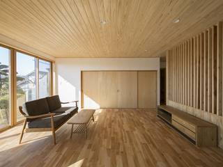 Y-house･R 友部, m･style 一級建築士事務所 m･style 一級建築士事務所 Moderne woonkamers Hout Hout