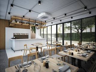 FIT Restaurant, Zero field design studio Zero field design studio Salas de jantar industriais