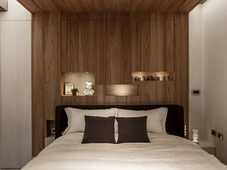 臥室 漢玥室內設計 Industrial style bedroom Wood Wood effect