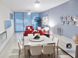 "PROYECTO JM38", PORTO Arquitectura + Diseño de Interiores PORTO Arquitectura + Diseño de Interiores Salas de jantar modernas