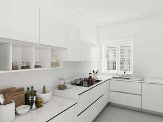 Cucina total white, Erreci Progetti Erreci Progetti مطبخ