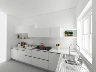 Cucina total white, Erreci Progetti Erreci Progetti مطبخ