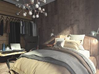 Комната для девушки, Diveev_studio#ZI Diveev_studio#ZI Спальня в стиле лофт