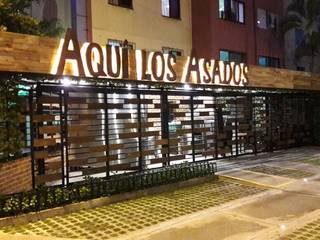 Restaurante Aquí los Asados, EXPERIMENTAL ARQUITECTOS S.A.S EXPERIMENTAL ARQUITECTOS S.A.S Espaces commerciaux