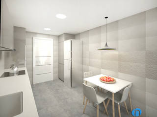 Proyecto de reforma integral en calle Fernando de Pessoa de Barcelona, Grupo Inventia Grupo Inventia Built-in kitchens Tiles