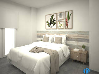 Proyecto de reforma integral en calle Fernando de Pessoa de Barcelona, Grupo Inventia Grupo Inventia Bedroom کنکریٹ Beige