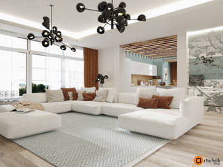 Morning coolness, Artichok Design Artichok Design Scandinavian style living room White