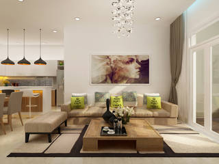 Thiết Kế Nhà 1 Tầng 3 Phòng Ngủ Chỉ Với 800 Triệu, Công ty TNHH Xây Dựng TM – DV Song Phát Công ty TNHH Xây Dựng TM – DV Song Phát Modern Living Room