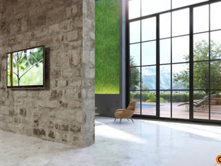 Unity with nature, Artichok Design Artichok Design Modern living room Stone Multicolored