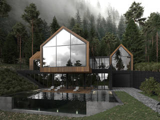 Forest house: Nature and Comfort at one spot, YOUSUPOVA YOUSUPOVA Minimalistische Häuser