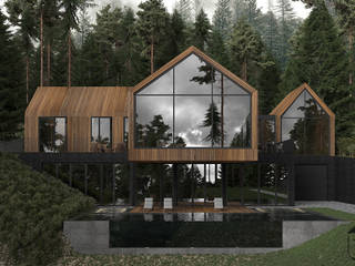 Forest house: Nature and Comfort at one spot, YOUSUPOVA YOUSUPOVA Casas de estilo minimalista