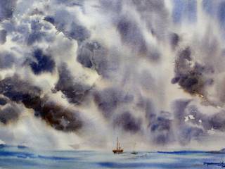 Buy “Stormy Sky” Watercolor Painting Online, Indian Art Ideas Indian Art Ideas Інші кімнати