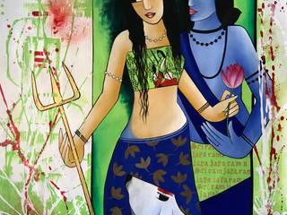 Purchase “Shivaya Gowri Series” Acrylic Painting at Indian Art Ideas, Indian Art Ideas Indian Art Ideas ІлюстраціїКартини та картини