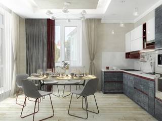 Дизайн-проект двухэтажного дома в Родных просторах (180 кв.м.), ДизайнМастер ДизайнМастер Eclectic style kitchen