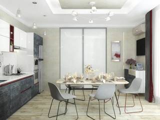 Дизайн-проект двухэтажного дома в Родных просторах (180 кв.м.), ДизайнМастер ДизайнМастер Eclectic style kitchen Beige