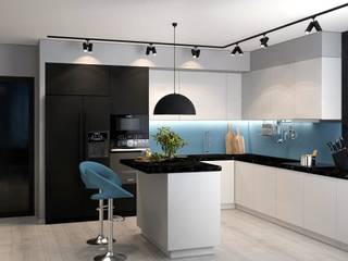 Дизайн-проект 3к.кв. в ЖК Царицынский (100,4 кв.м), ДизайнМастер ДизайнМастер Eclectic style kitchen Blue