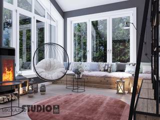 Przytulne BOHO, MIKOŁAJSKAstudio MIKOŁAJSKAstudio ห้องนั่งเล่น