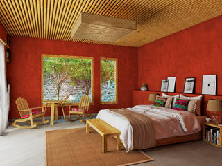 homify Modern Bedroom Wood Red