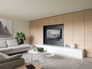 Maatmeubilair appartement Weert, De Nieuwe Context De Nieuwe Context Modern living room Wood Wood effect