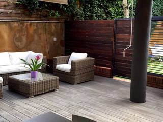tarima exterior sintetica Barcelona - Sant Cugat, ecojardí ecojardí Modern Terrace Wood-Plastic Composite