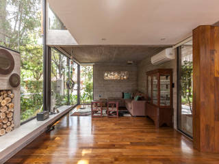 Besonías Almeida arquitectos Modern living room Concrete