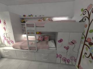 Habitación de de Niñas, Aida tropeano& Asociados Aida tropeano& Asociados Girls Bedroom انجینئر لکڑی Transparent