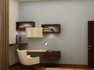 Study ledge with display homify Asian style study/office