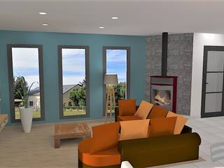 Projet d'aménagement et décoration d'intérieur - Belligné (44), Atelier Créa' Design Atelier Créa' Design Modern living room