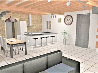 Projet d'aménagement et décoration d'intérieur (Mésanger - 44), Atelier Créa' Design Atelier Créa' Design Industrial style dining room