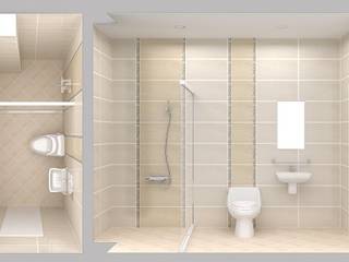 Thiết Kế Nhà Ống 2 Tầng 50m2 Với Chi Phí Tiết Kiệm 500 Triệu, Công ty TNHH Xây Dựng TM – DV Song Phát Công ty TNHH Xây Dựng TM – DV Song Phát Baños de estilo moderno