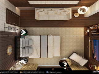 ​CONTEMPORARY INTERIORS BUNGALOW -RESIDENCE-VILLA INTERIOR-BEDROOM WALK IN WARDROBE, UNISPACE INTERIOR UNISPACE INTERIOR