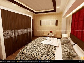 CONTEMPORARY INTERIORS BUNGALOW -RESIDENCE-VILLA INTERIOR-BEDROOM , UNISPACE INTERIOR UNISPACE INTERIOR