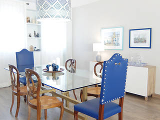 Projeto 46 l Sala comum Saldanha, maria inês home style maria inês home style Mediterranean style dining room