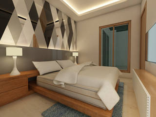 Bihani Residence and Interiors, Studio Rhomboid Studio Rhomboid ห้องนอน กระจกและแก้ว