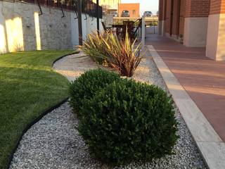 Un giardino moderno, AbitoVerde AbitoVerde Jardines en la fachada Vidrio