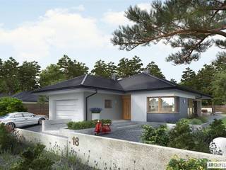 Projekt domu Tanita G2 - nowoczesny dom parterowy dla rodziny 2+2, Pracownia Projektowa ARCHIPELAG Pracownia Projektowa ARCHIPELAG Rumah tinggal