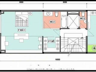 Hoàn thiện nội thất nhà ống 3 tầng 6x16m, Công ty TNHH TK XD Song Phát Công ty TNHH TK XD Song Phát Single family home Copper/Bronze/Brass