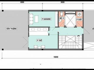 Hoàn thiện nội thất nhà ống 3 tầng 6x16m, Công ty TNHH TK XD Song Phát Công ty TNHH TK XD Song Phát 房子 銅/青銅/黃銅